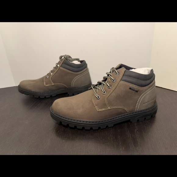 NWOB Rockport Weather Or Not Plain Toe Waterproof Nubuck Boots Breen Mens 7.5W main image 13